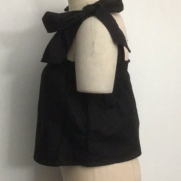 NWT Something Navy Tie Shoulder Top in Black Size Small - Picture 9 of 12